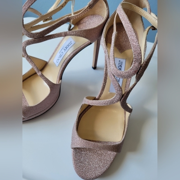 Jimmy Choo Women's Lance 100 Strappy High-Heel Platform Sandals Size 39 Pink - Picture 9 of 13